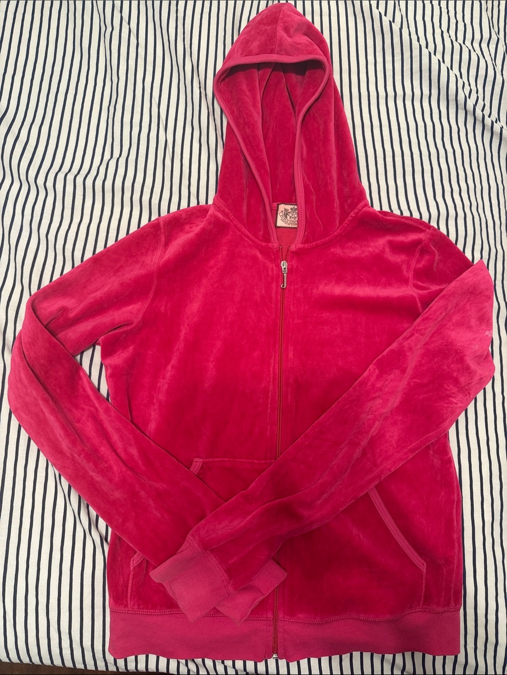Vintage Juicy Couture Hot Pink Velour Zip Hoodie